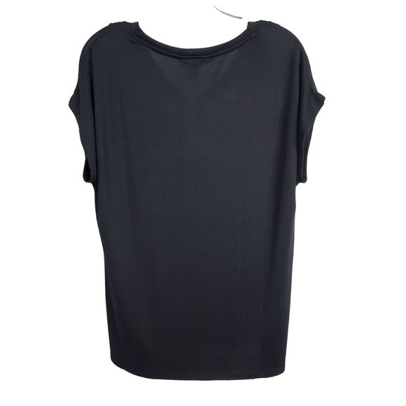 Orvis NWT Size M Top Hi-Lo Tunic Knit Short Sleeve Lightweight Silky Soft Black - Picture 3 of 9